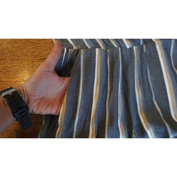 Maje Gray Pandora Striped Jacquard Short Sleeve Jumpsuit - Size 2 - Picture 9 of 16